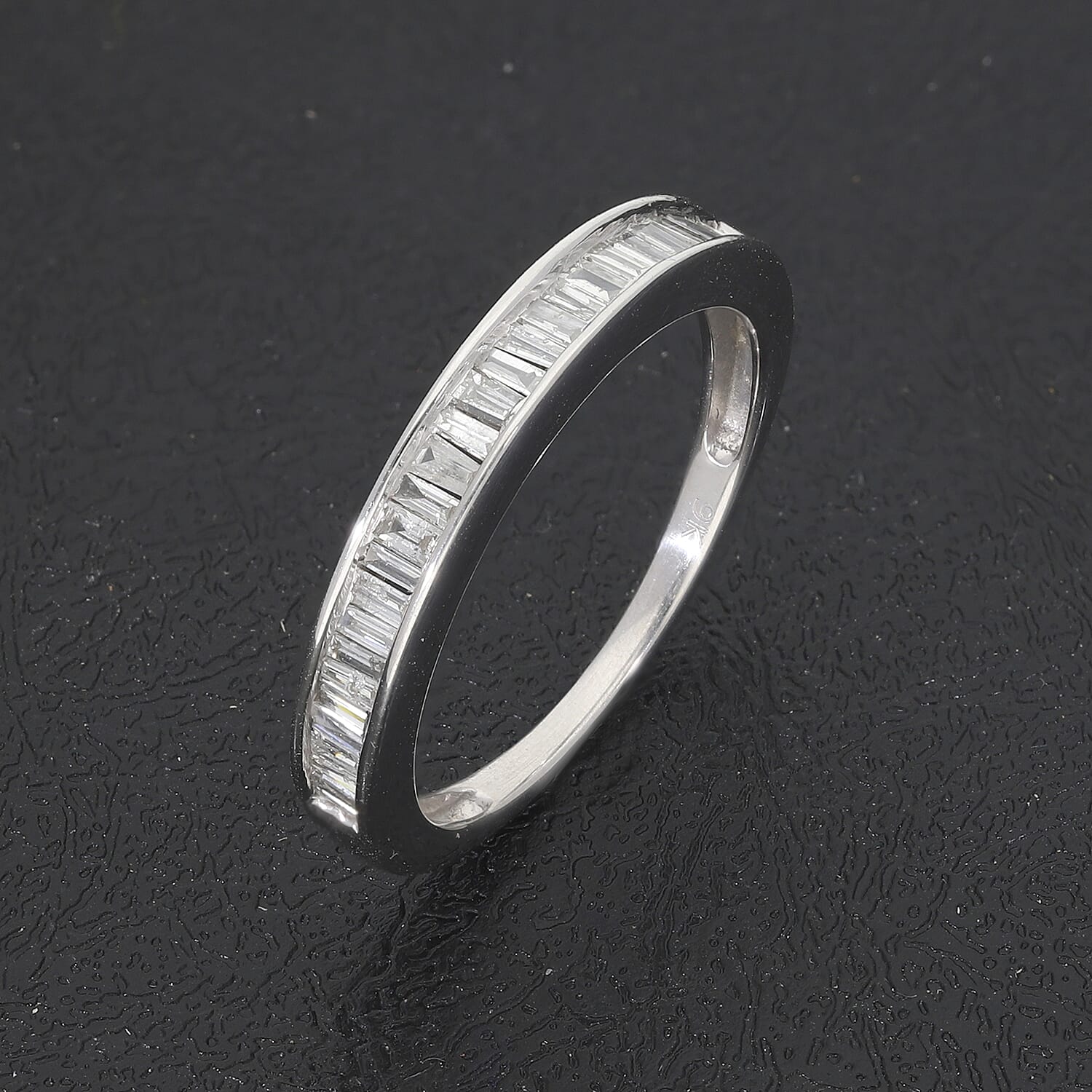 9K White Gold SGL Certified Diamond (I3/G-H) Half Eternity Ring 0.50 Ct.