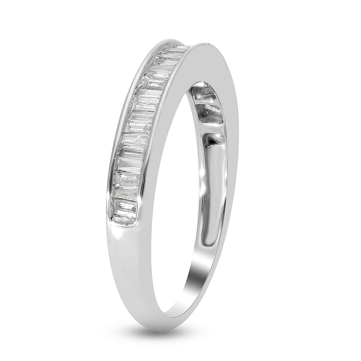 9K White Gold SGL Certified Diamond (I3/G-H) Half Eternity Ring 0.50 Ct.
