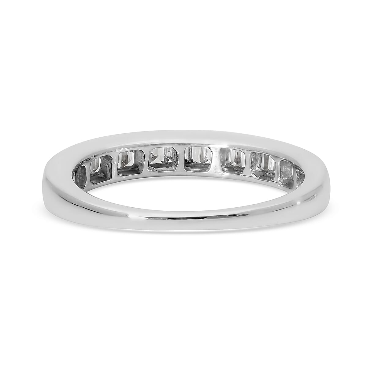 9K White Gold SGL Certified Diamond (I3/G-H) Half Eternity Ring 0.50 Ct.