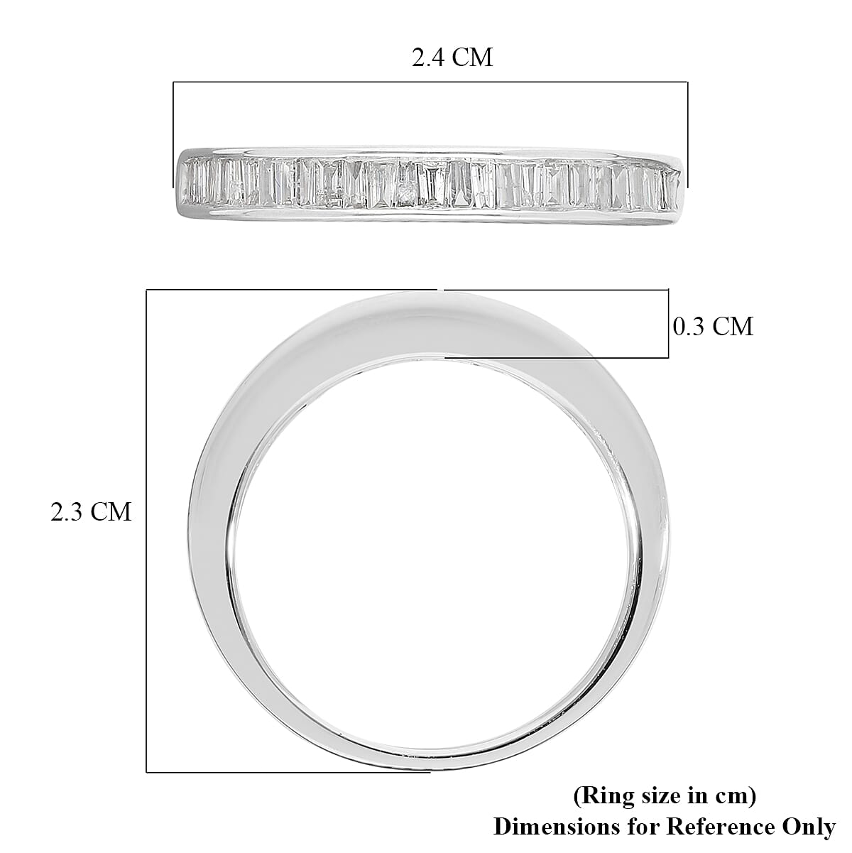9K White Gold SGL Certified Diamond (I3/G-H) Half Eternity Ring 0.50 Ct.