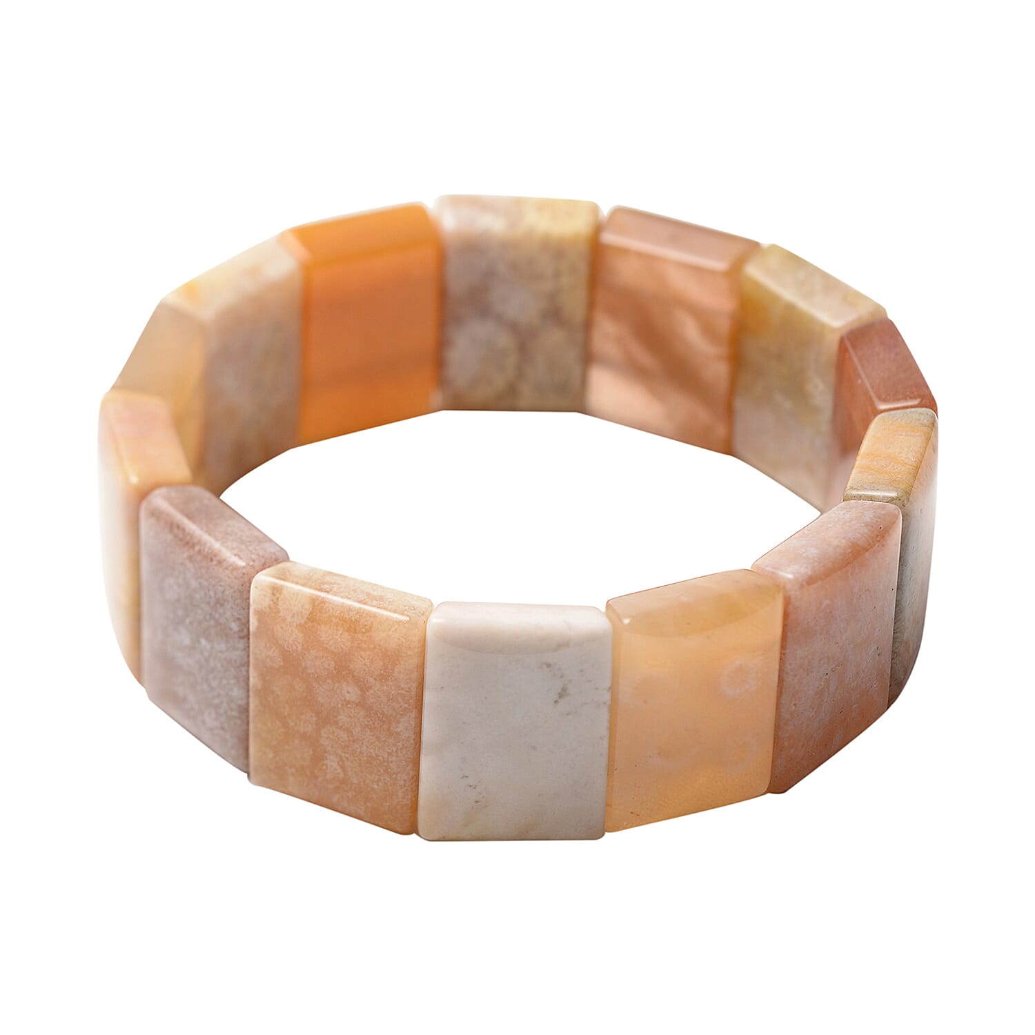 Fosil Coral Beads Stretchable Bracelet (Size 7.0) 242.55 Ct.