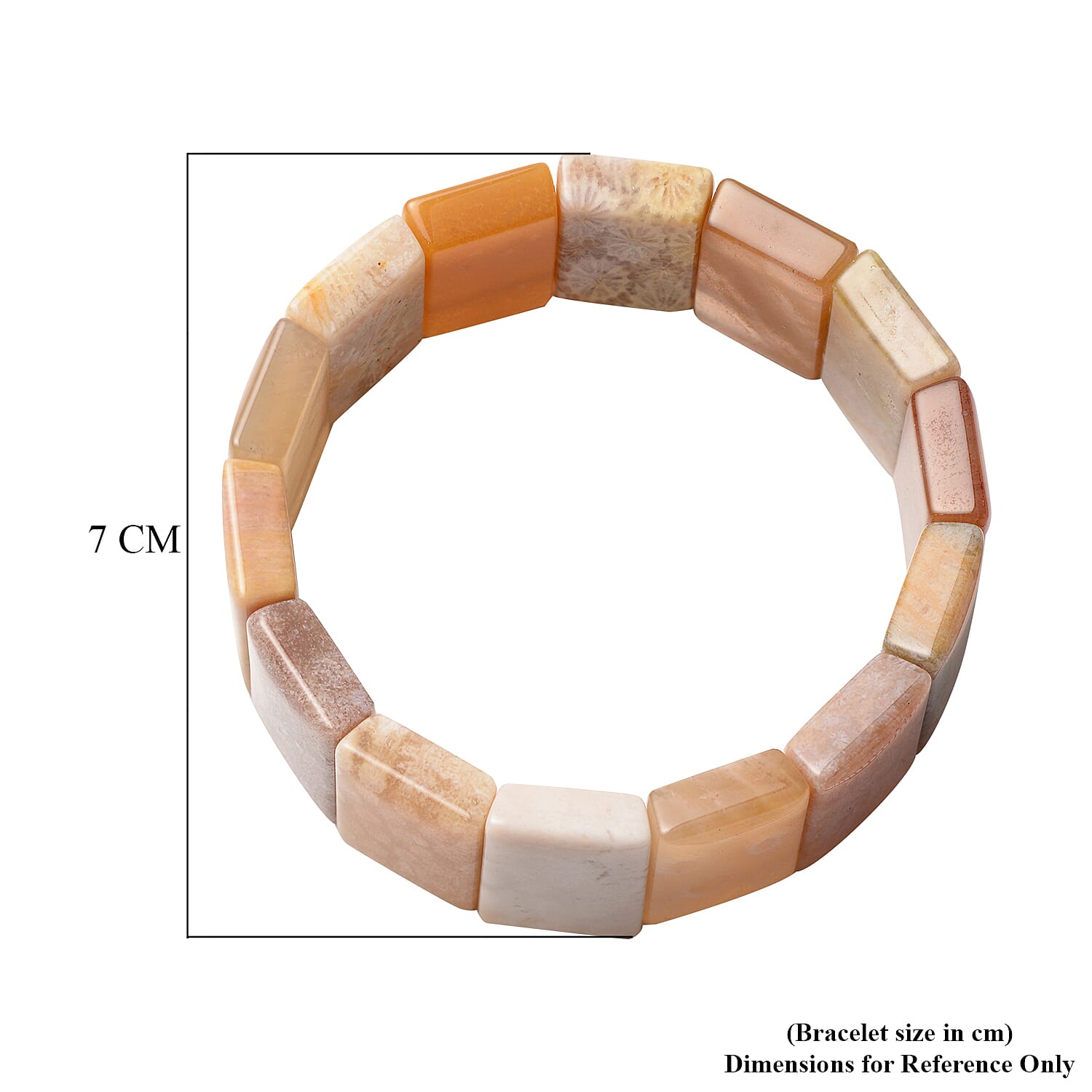 Fosil Coral Beads Stretchable Bracelet (Size 7.0) 242.55 Ct.