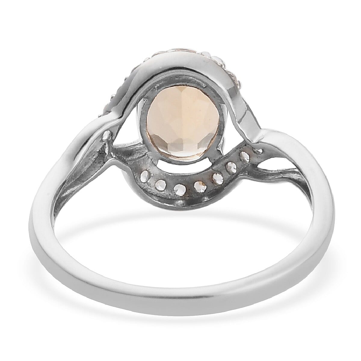 Yellow Scapolite and Natural Cambodian Zircon Ring in Platinum Overlay Sterling Silver 1.500 Ct.