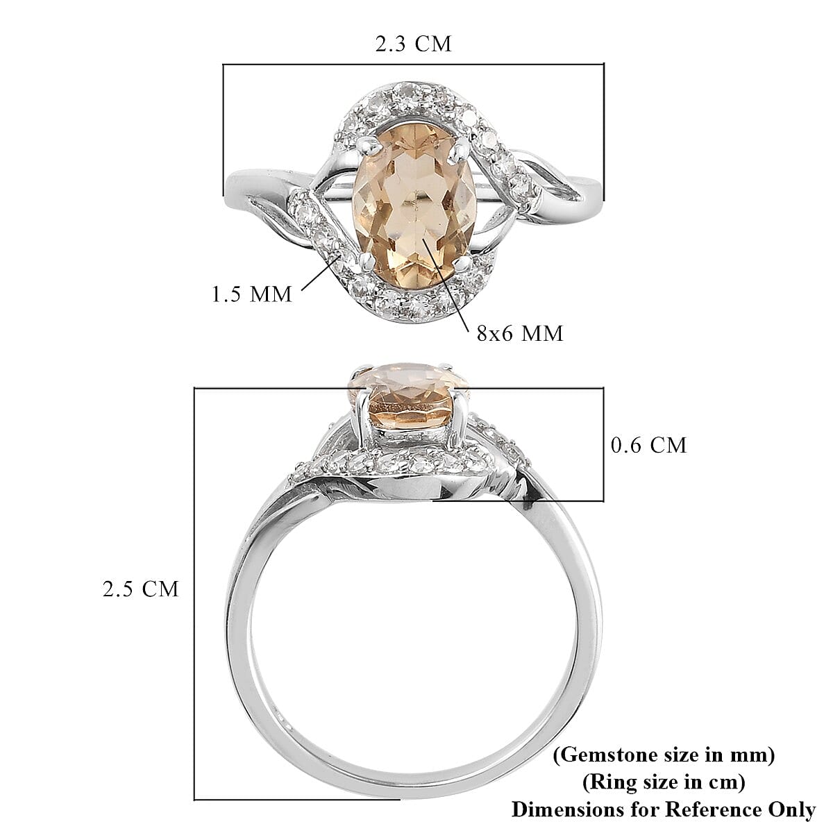Yellow Scapolite and Natural Cambodian Zircon Ring in Platinum Overlay Sterling Silver 1.500 Ct.