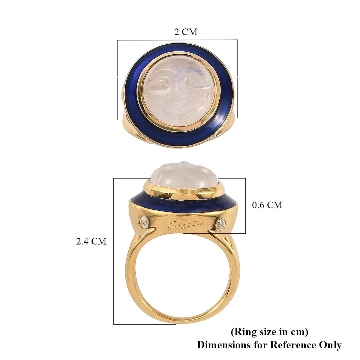 GP Celestial Dream Collection - Rainbow Moonstone, Natural Cambodian Zircon Ring in 14K Gold Overlay Sterling Silver 5.17 Ct.