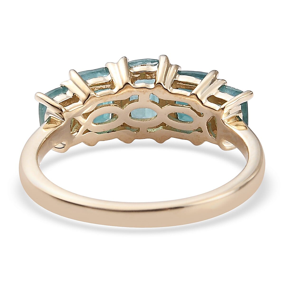 9K Yellow Gold Grandidierite 5 Stone Ring 1.75 Ct.