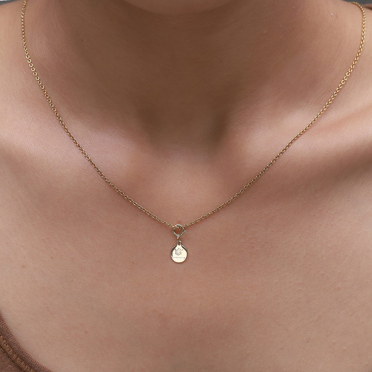 Sundays Child 9K Yellow Gold Charm