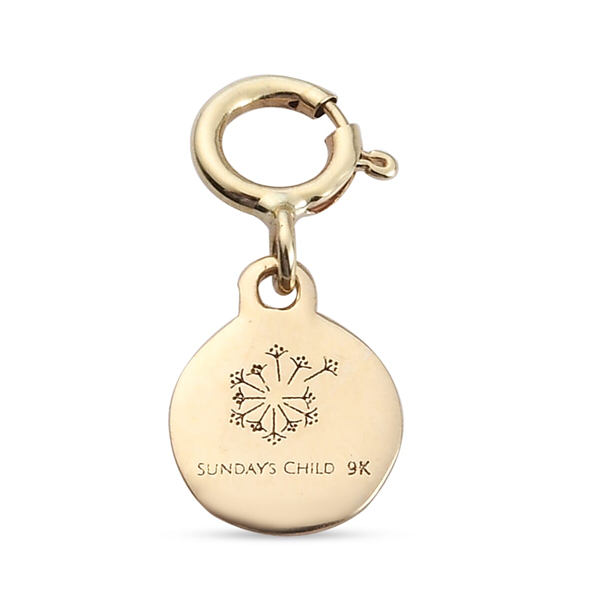 Sundays Child 9K Yellow Gold Charm
