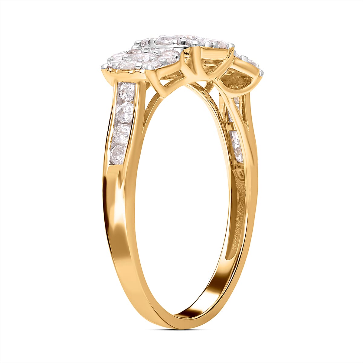 9K Yellow Gold SGL Certified Natural Diamond (G-H) Ring 1.00 Ct.