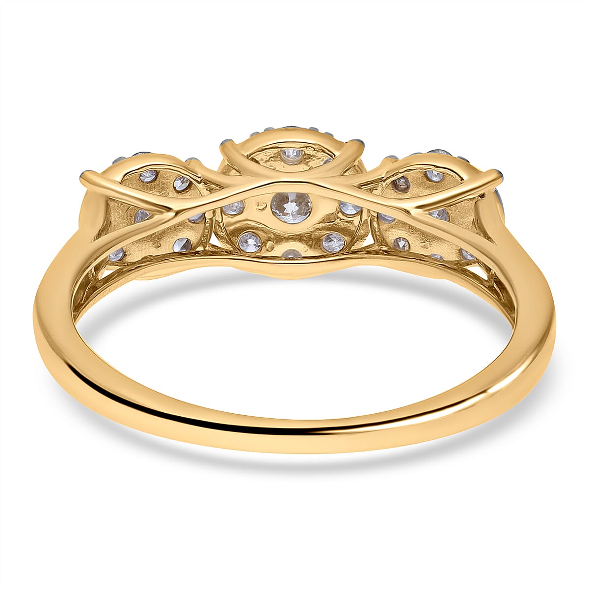 9K Yellow Gold SGL Certified Natural Diamond (G-H) Ring 1.00 Ct.