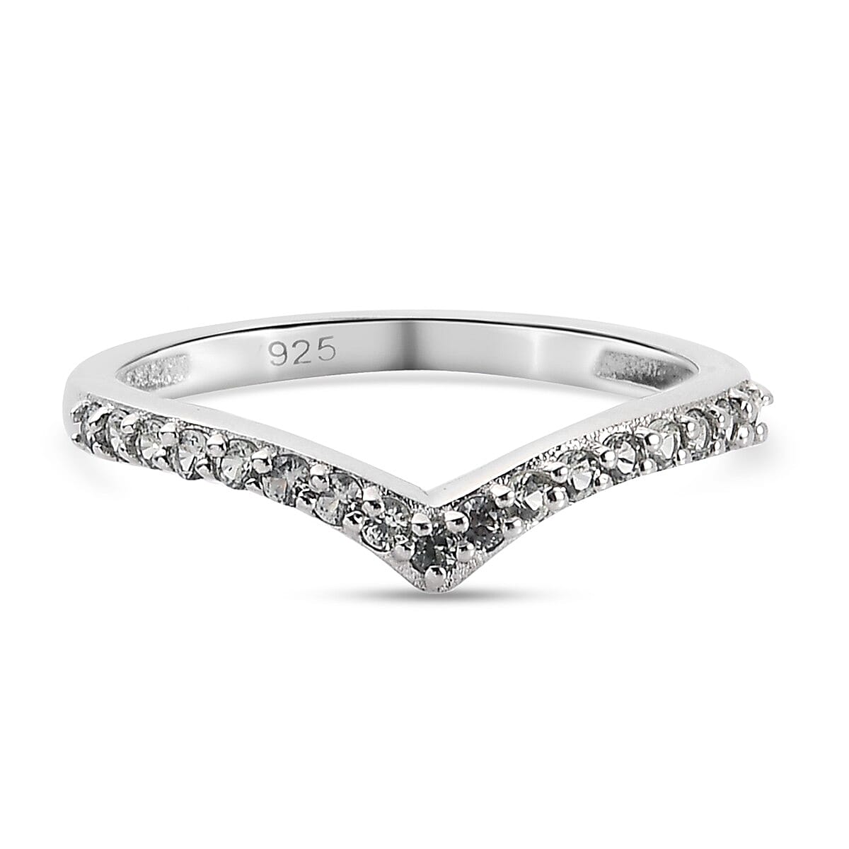 Green Sapphire Ring in Platinum Overlay Sterling Silver