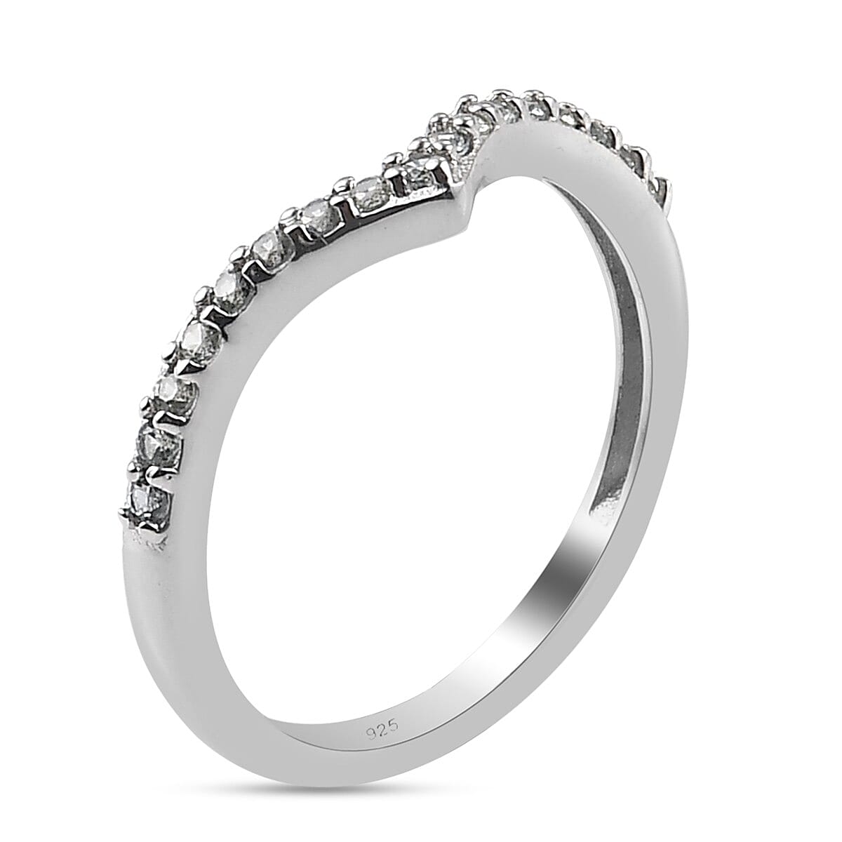 Green Sapphire Ring in Platinum Overlay Sterling Silver