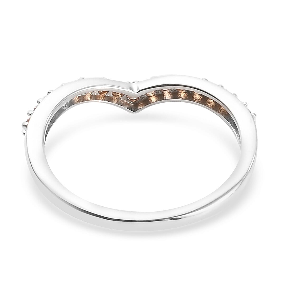 Orange Sapphire Ring in Platinum Overlay Sterling Silver