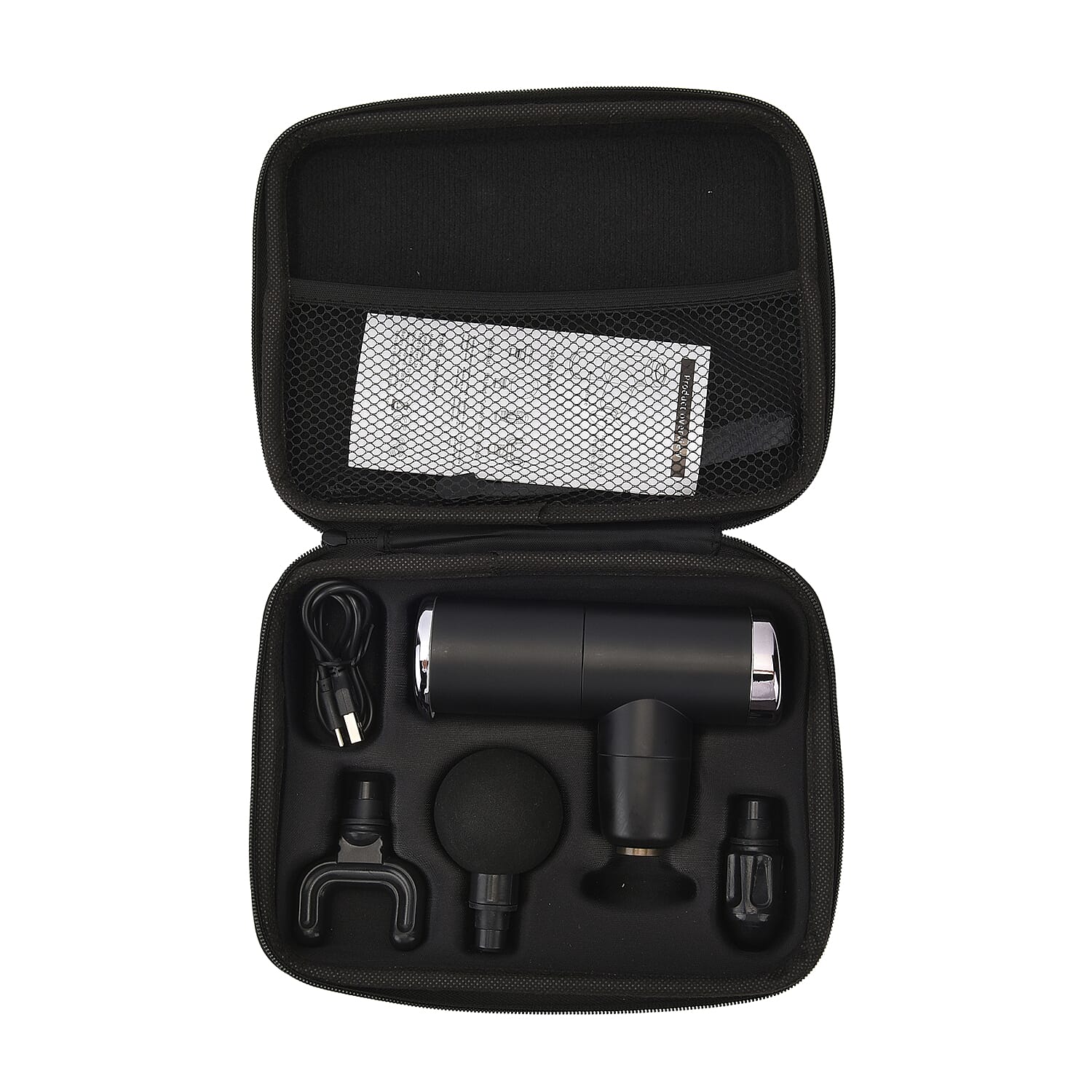 Handheld Rechargeable Deep Tissue Massage Gun with 4 Detachable Massage Head - Black