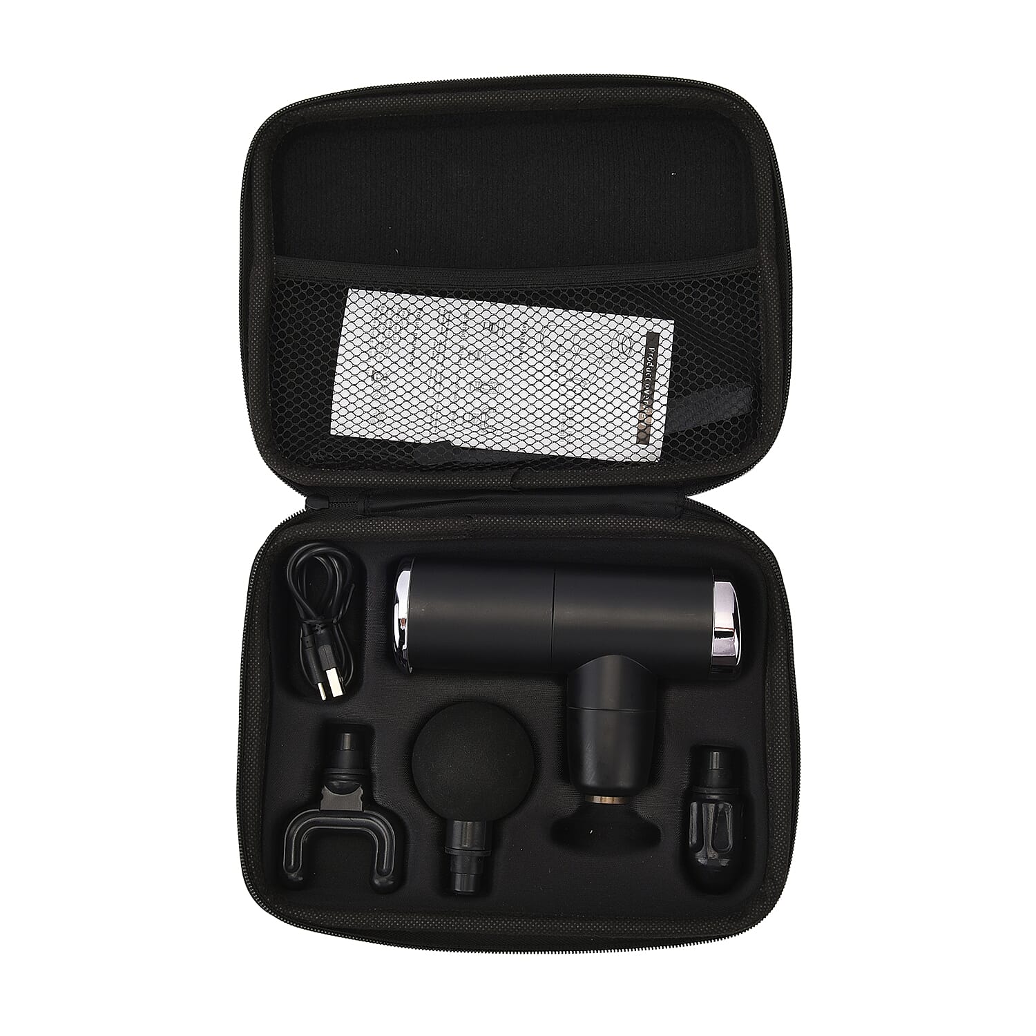 Handheld Rechargeable Deep Tissue Massage Gun with 4 Detachable Massage Head - Black