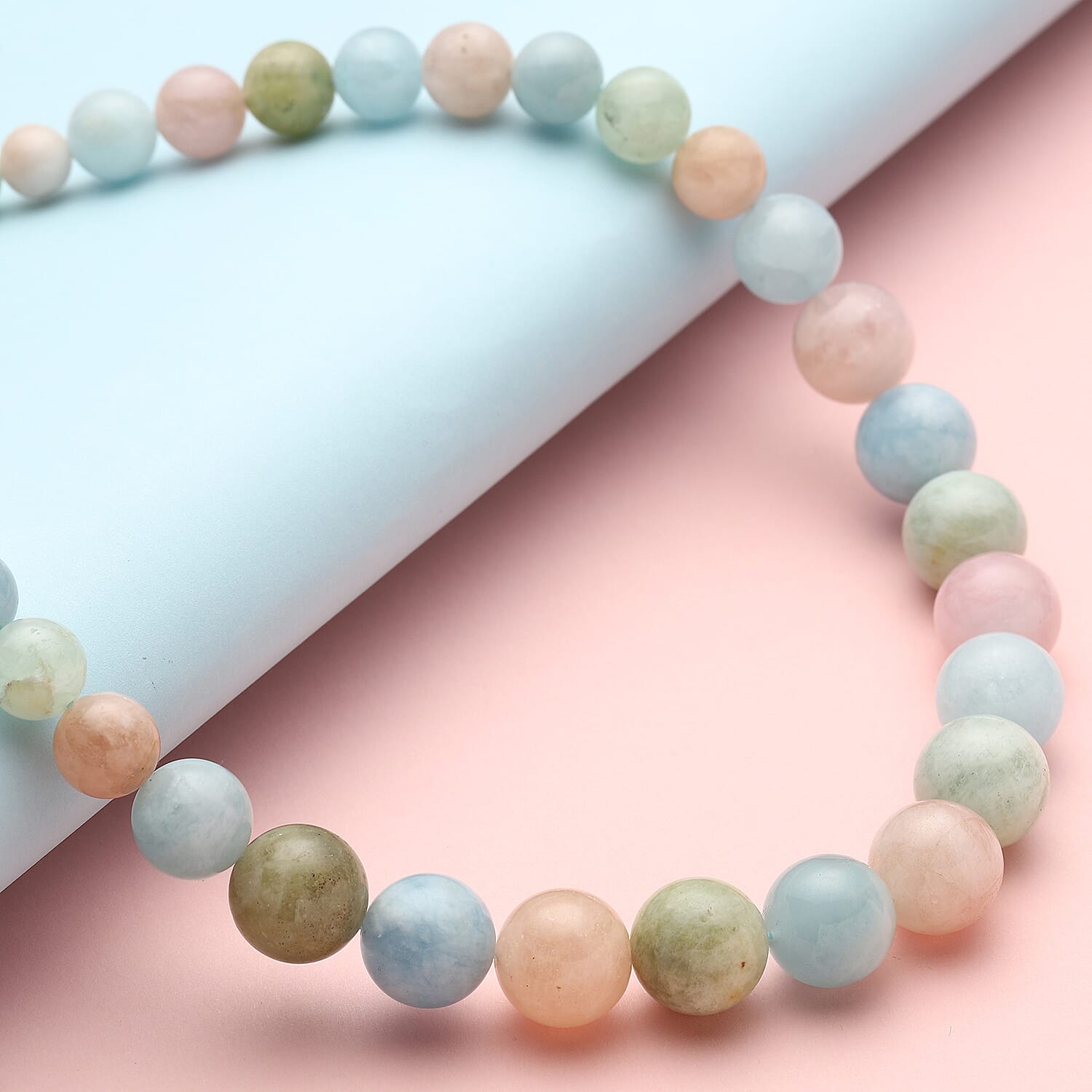 Multi Beryl (11-16mm) Beads Necklace (Size - 20) With Magnetic Lock in Rhodium Overlay Sterling Silver 686.00 Ct.