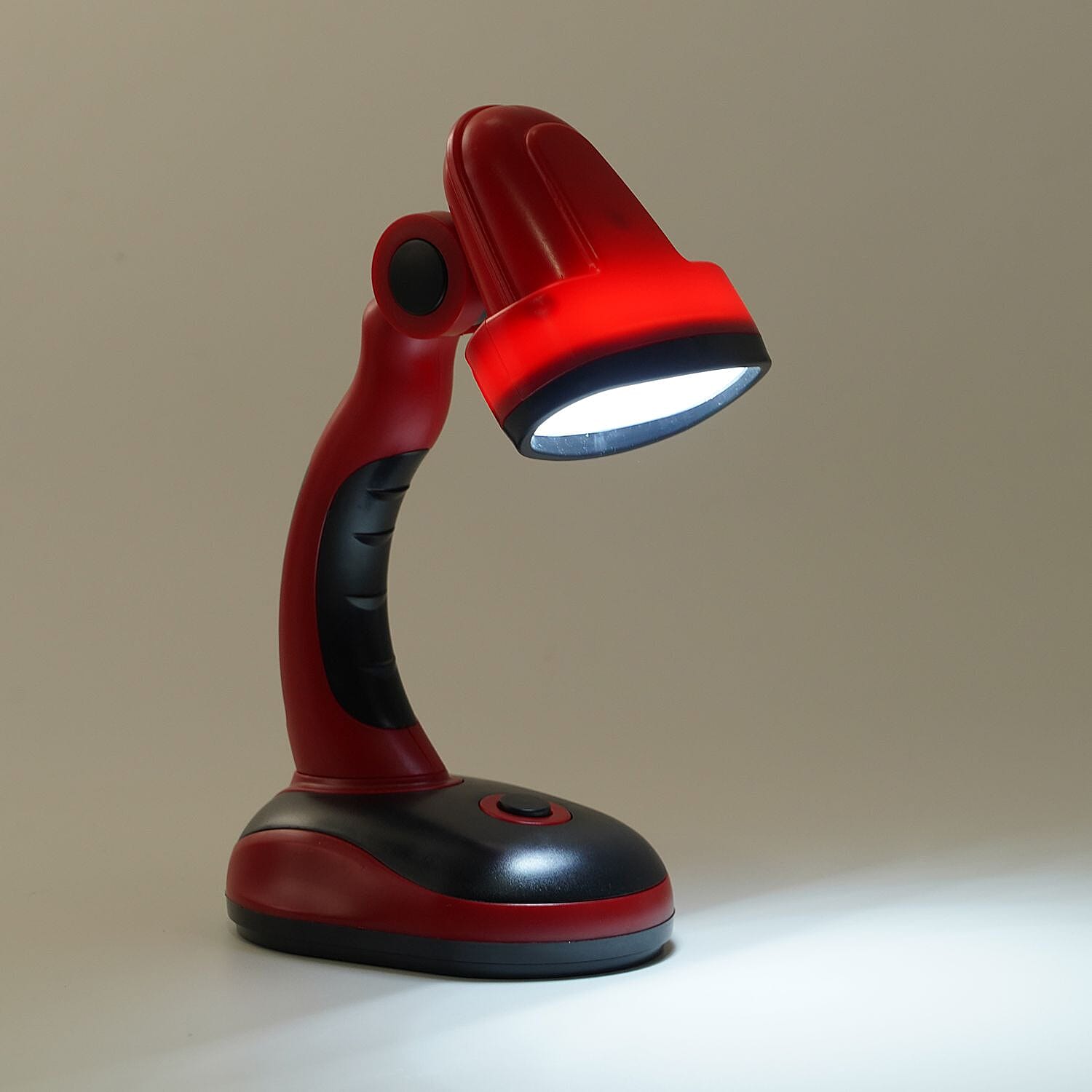 Flexible Desk Lamp with LED Light - Red and Black- Set of 2 (Requires 3 xAA Batteries no Incld)