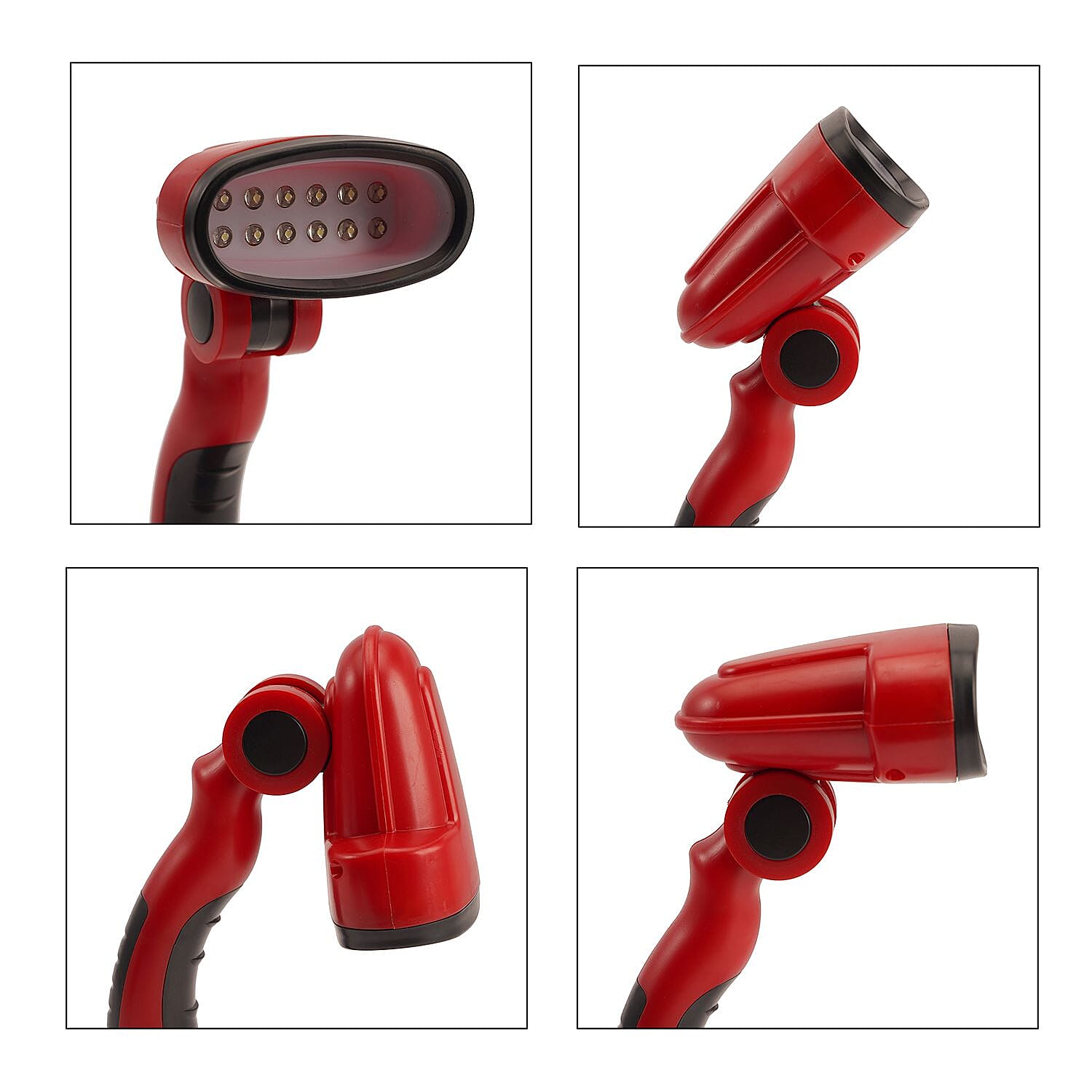 Flexible Desk Lamp with LED Light - Red and Black- Set of 2 (Requires 3 xAA Batteries no Incld)