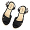 LA MAREY Open Toe High Heels Espadrilles Shoes  - Black