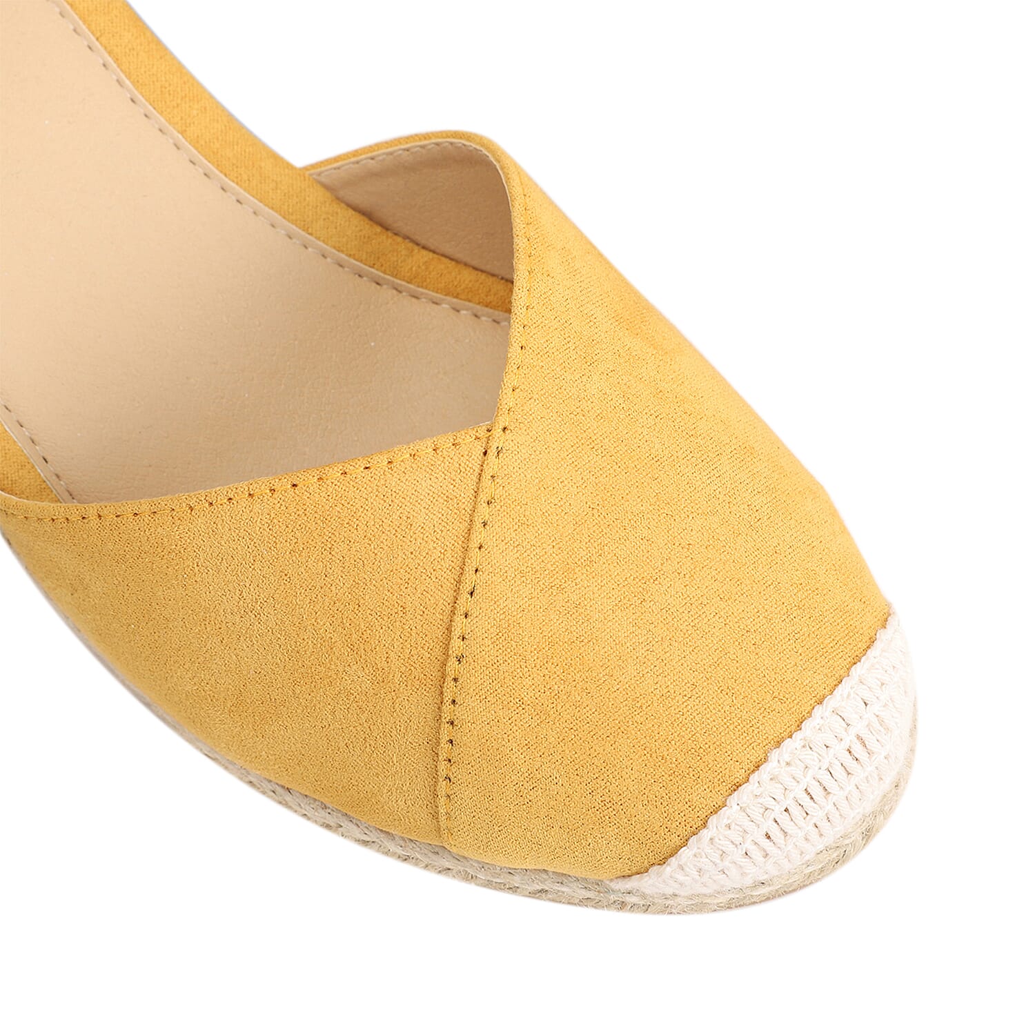 LA MAREY High Heel Floral Espadrilles with Hook & Loop Buckle- White & Multi