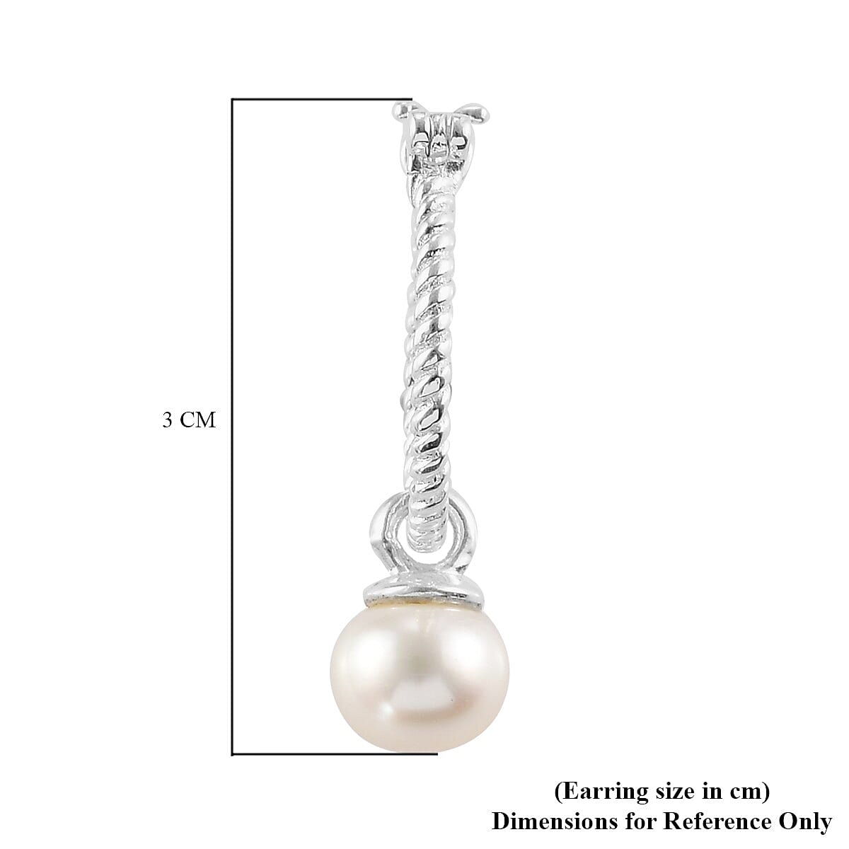 Freshwater Pearl Stud Earrings (with Clasp) in Sterling Silver