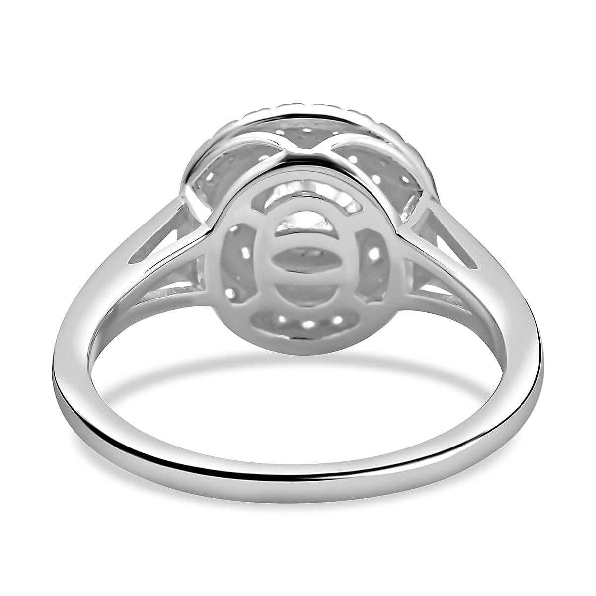 Moissanite Ring in Rhodium Overlay Sterling Silver 1.080 Ct.