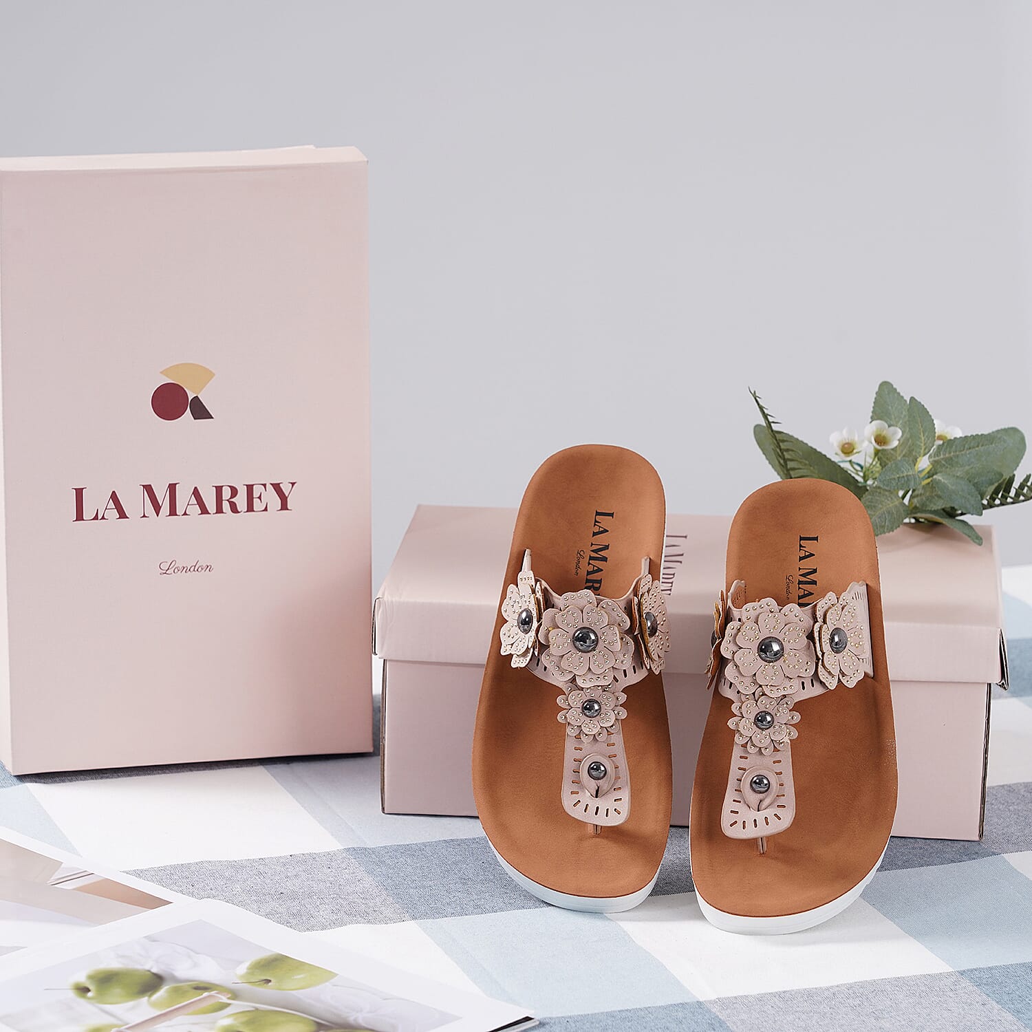 LA MAREY Floral Pattern Slippers - Pink