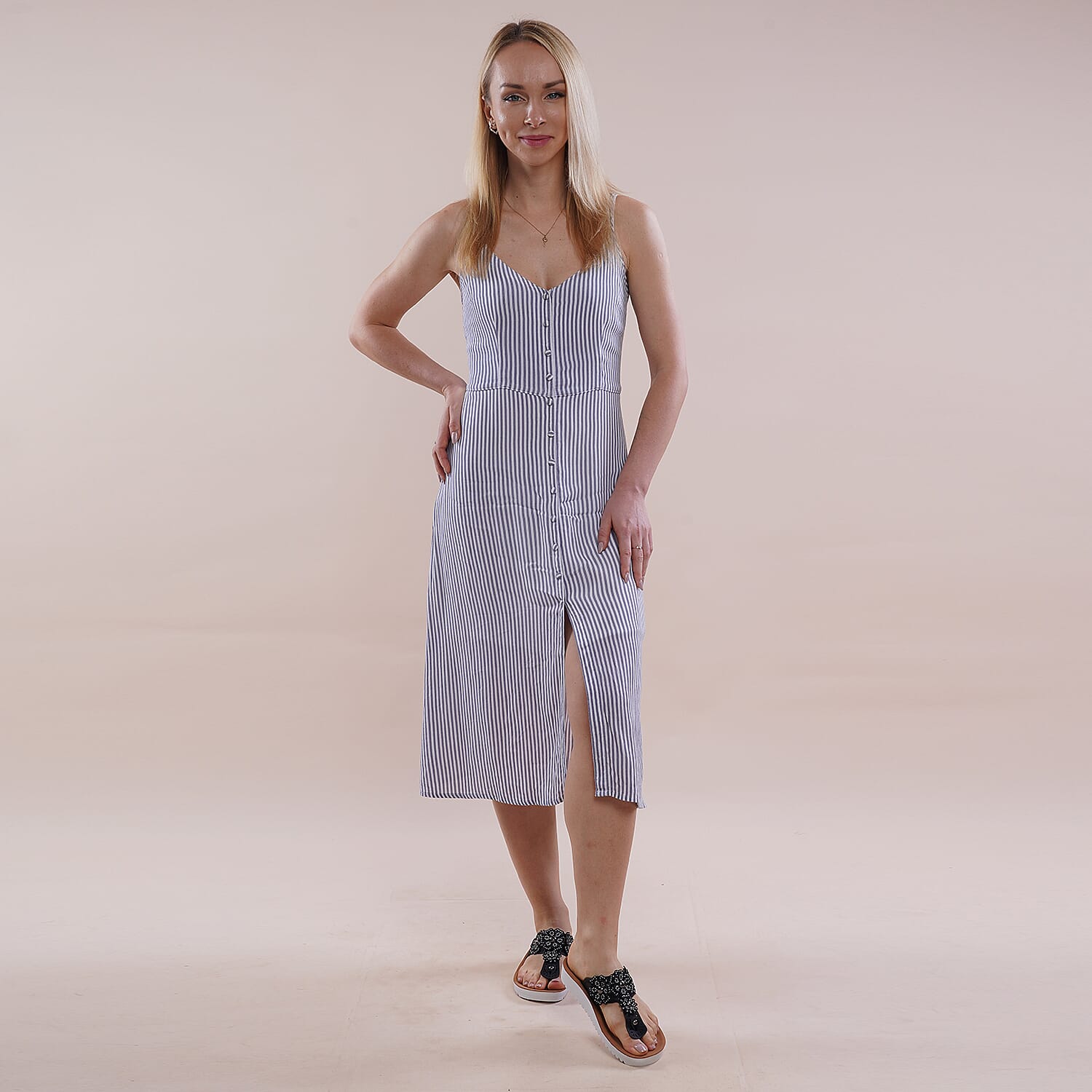 LA MAREY Floral Pattern Sandals (Size 3) - Black