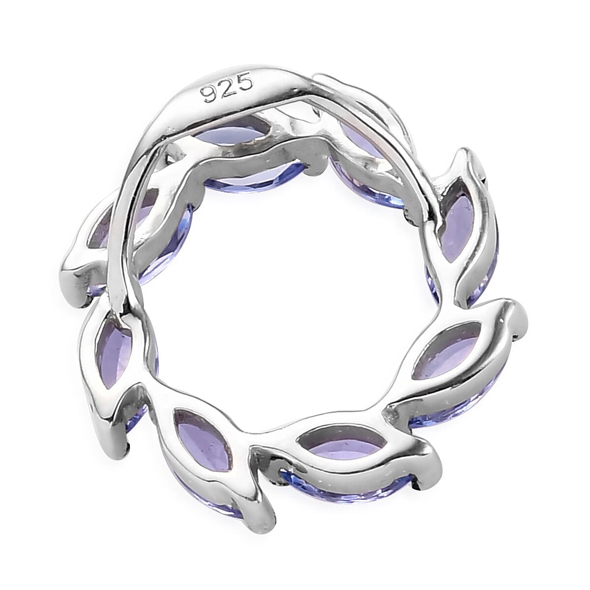 Tanzanite Circle Pendant in Platinum Overlay Sterling Silver 1.00 Ct.