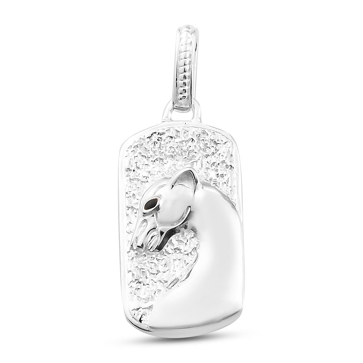 Jaguar Textured Pendant in Sterling Silver