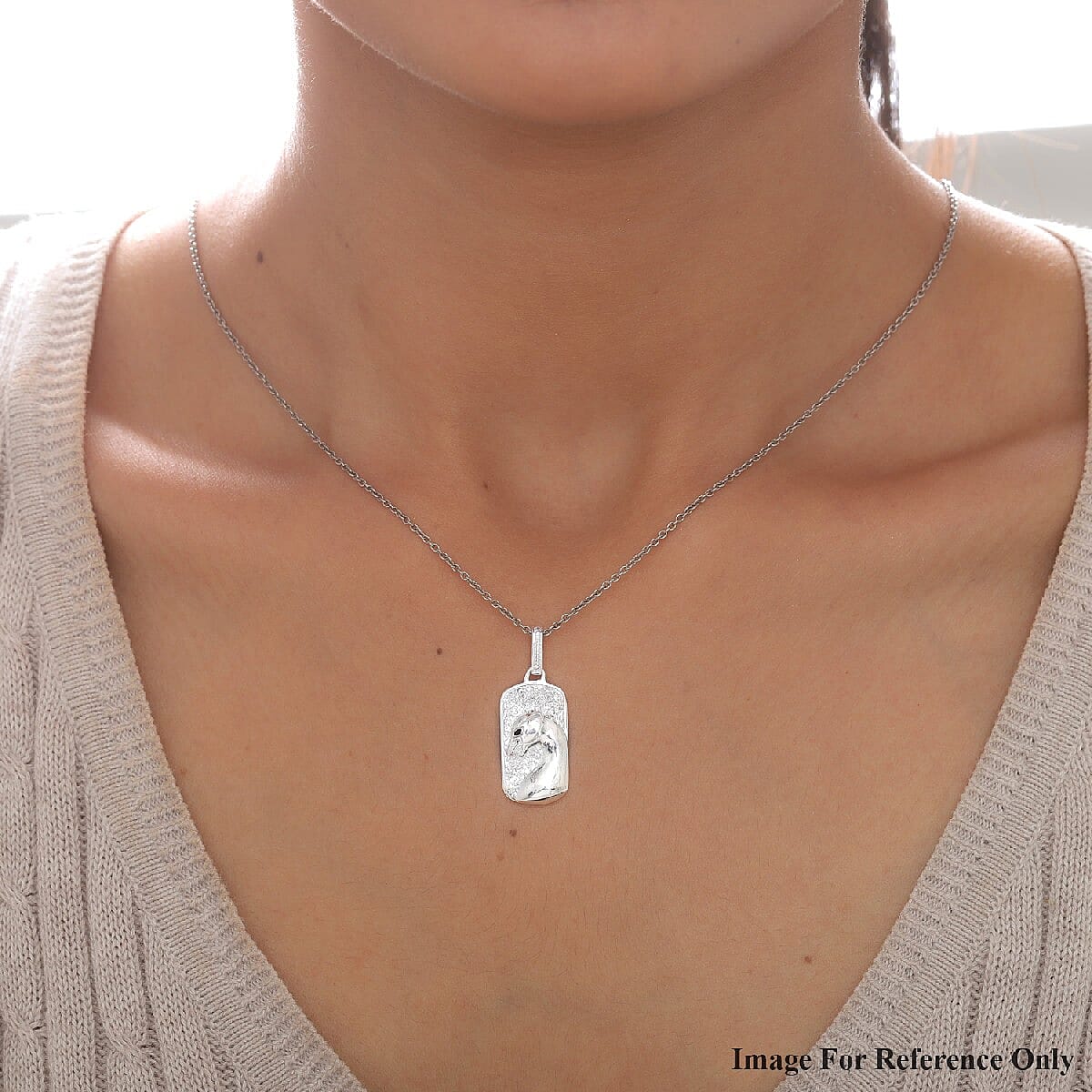 Jaguar Textured Pendant in Sterling Silver