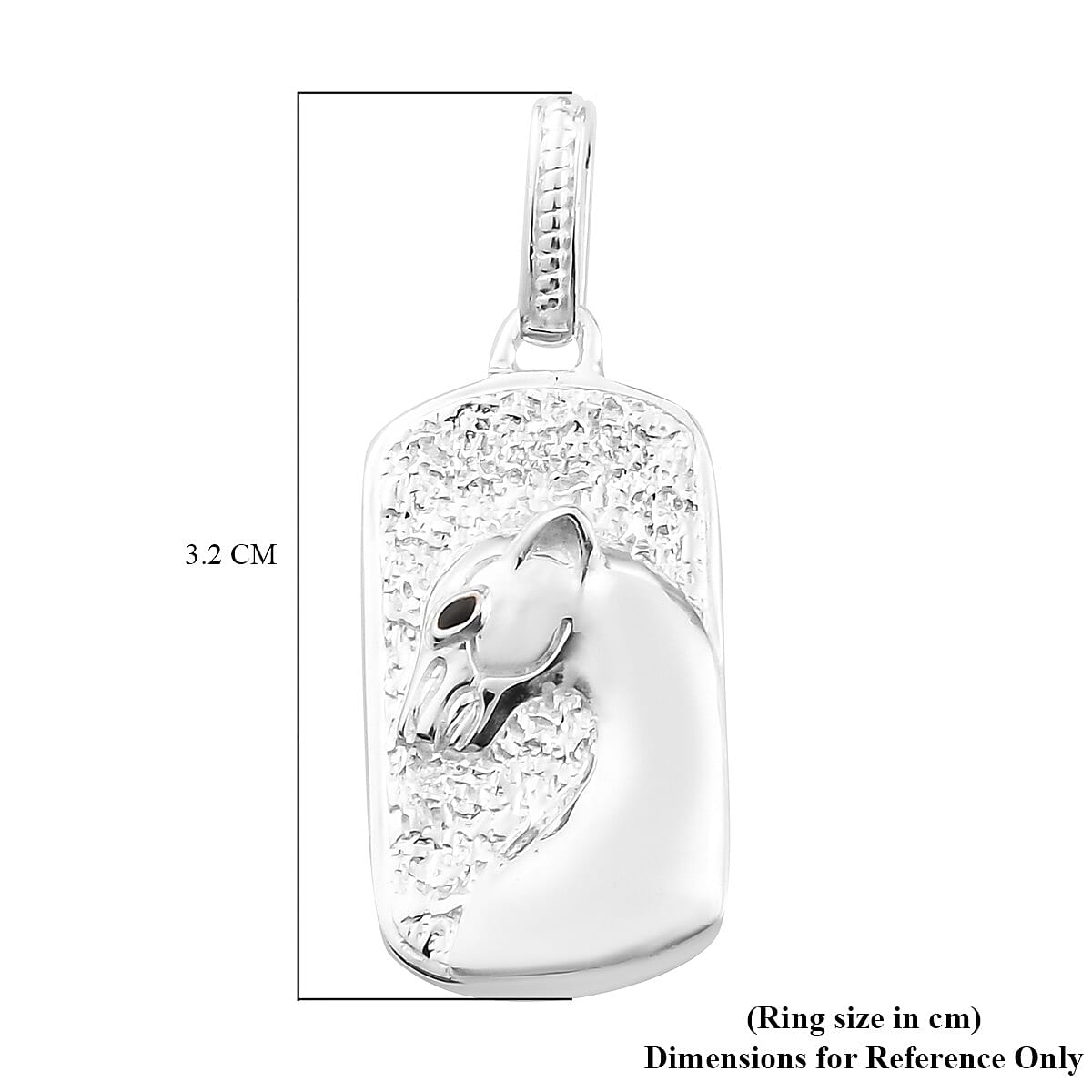 Jaguar Textured Pendant in Sterling Silver