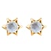 2.13 Ct. Star Inspired Solitaire Rainbow Moonstone Stud Earrings in Gold Plated Sterling Silver