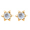 2.13 Ct. Star Inspired Solitaire Rainbow Moonstone Stud Earrings in Gold Plated Sterling Silver