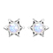 1.750 Ct. Star Inspired Solitaire Rainbow Moonstone Stud Earrings in Platinum Plated Sterling Silver