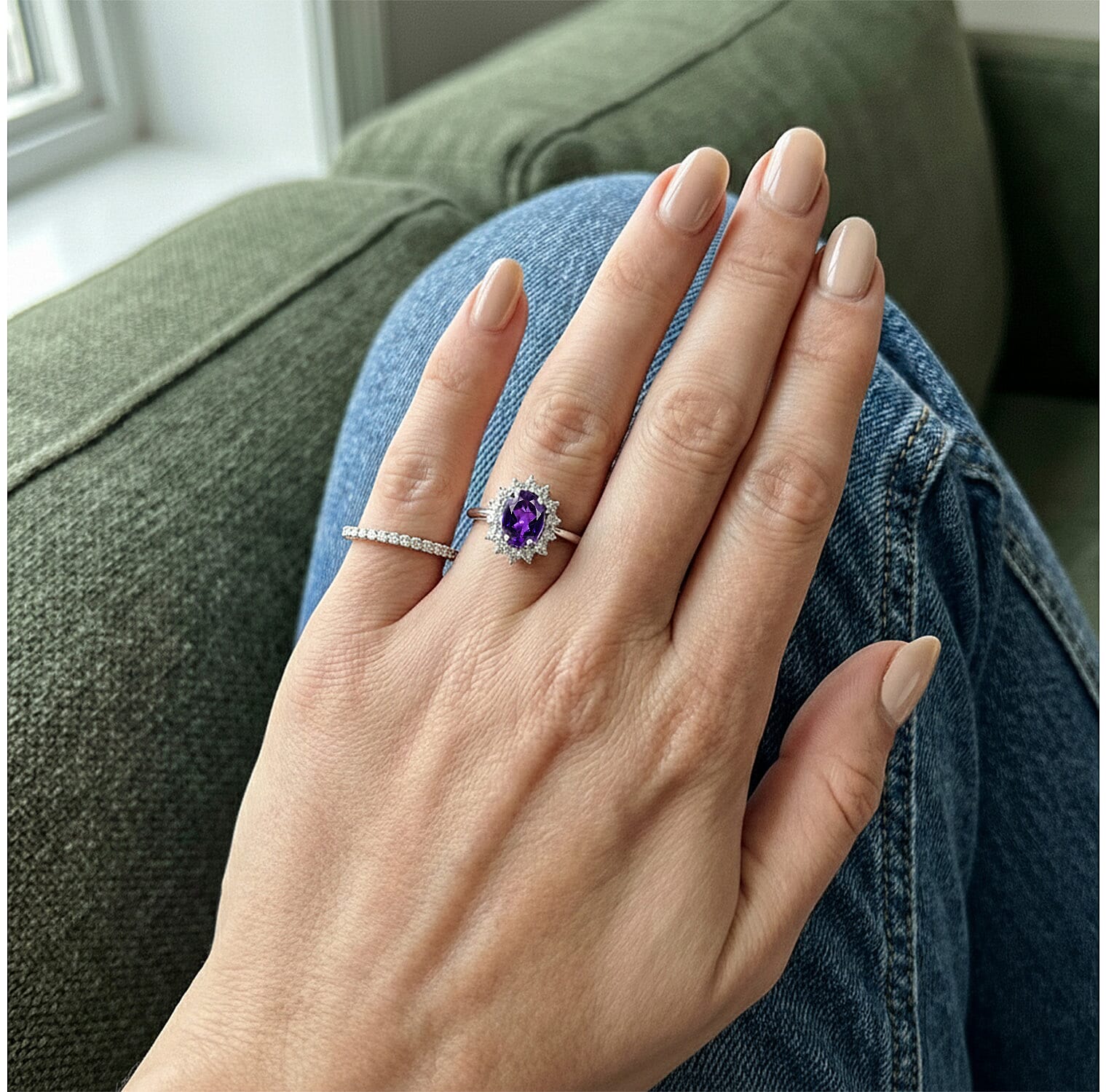 Princess Diana Inspired Halo Ring in Sterling Silver