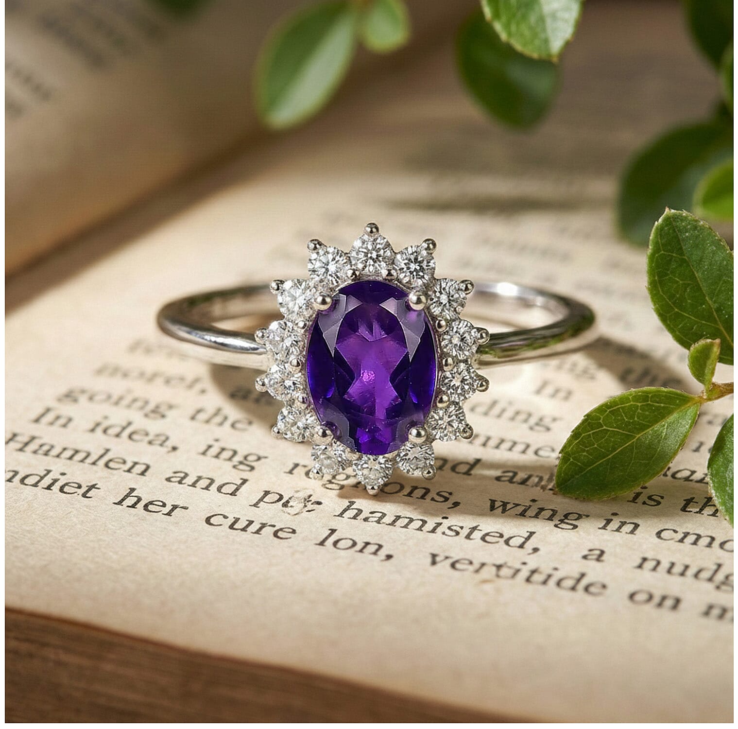 Princess Diana Inspired Halo Ring in Sterling Silver