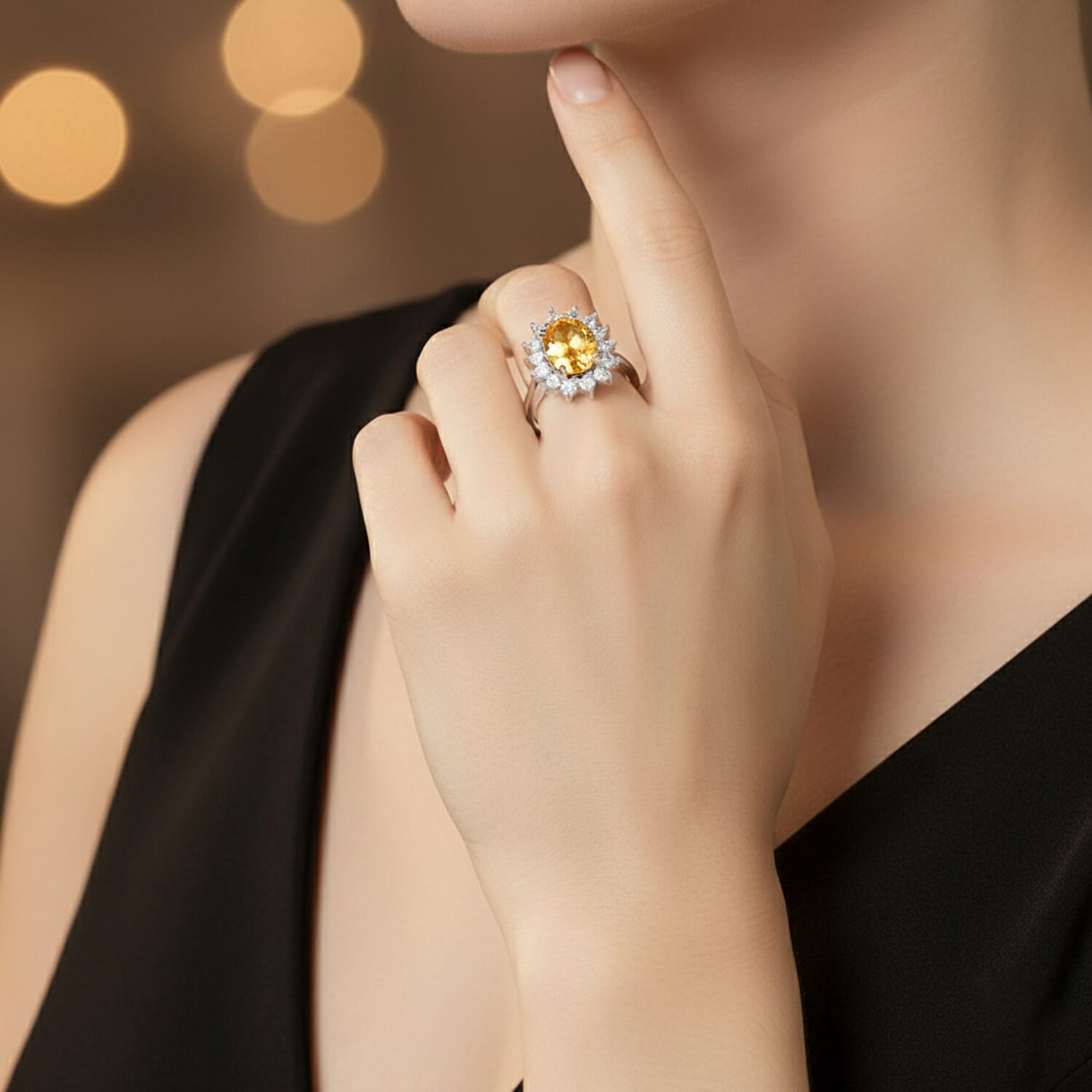 Princess Diana Inspired Halo Ring in Sterling Silver