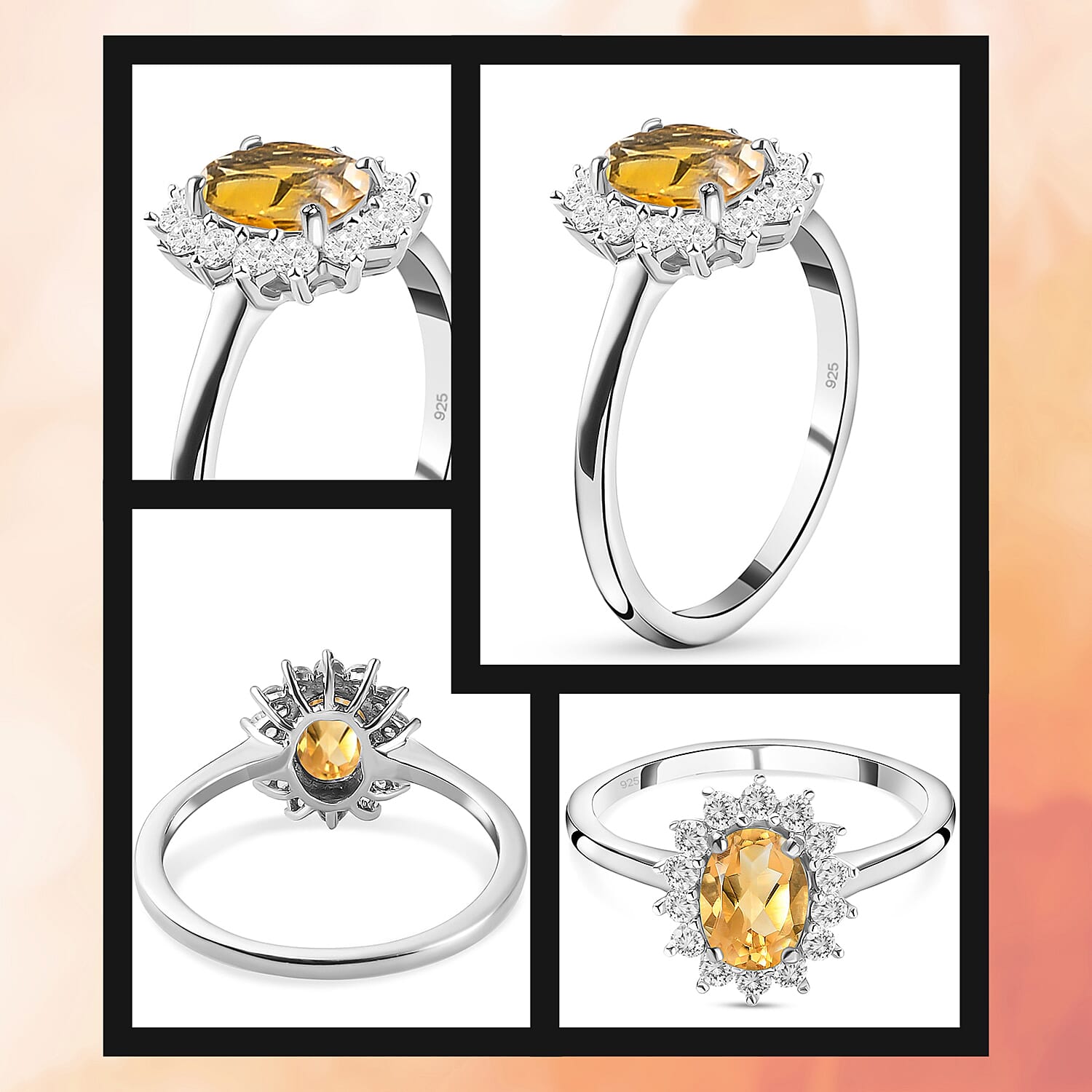 Princess Diana Inspired Halo Ring in Sterling Silver