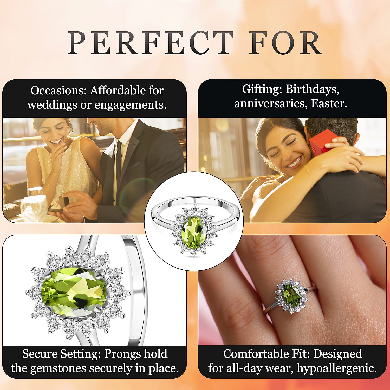 Princess Diana Inspired Halo Ring in Sterling Silver