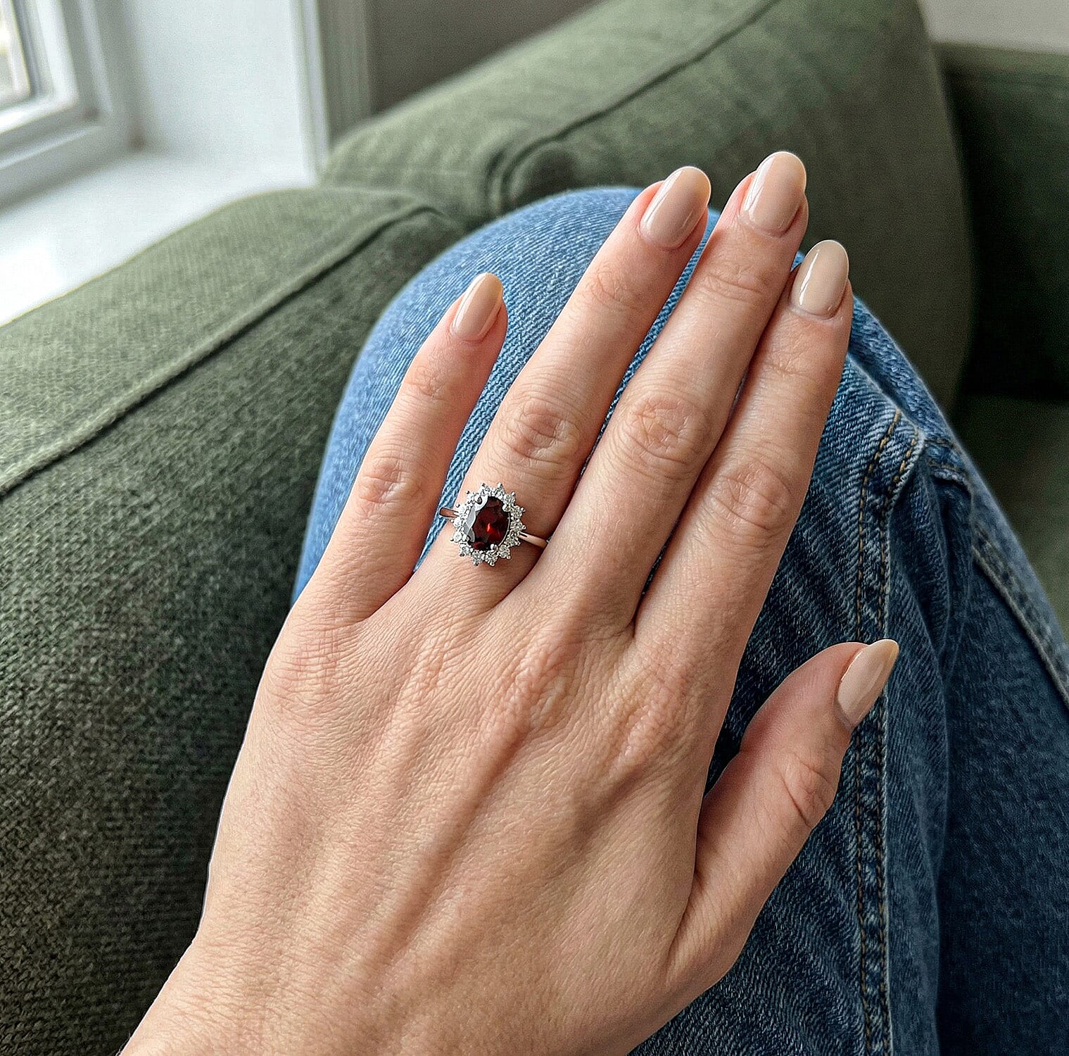 Princess Diana Inspired Halo Ring in Sterling Silver