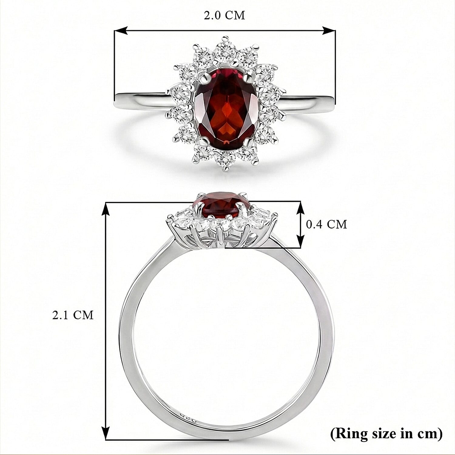 Princess Diana Inspired Halo Ring in Sterling Silver