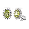 Hebei Peridot and Natural Cambodian Zircon Earrings in Platinum Plated Sterling Silver