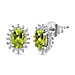 Hebei Peridot and Natural Cambodian Zircon Earrings in Platinum Plated Sterling Silver