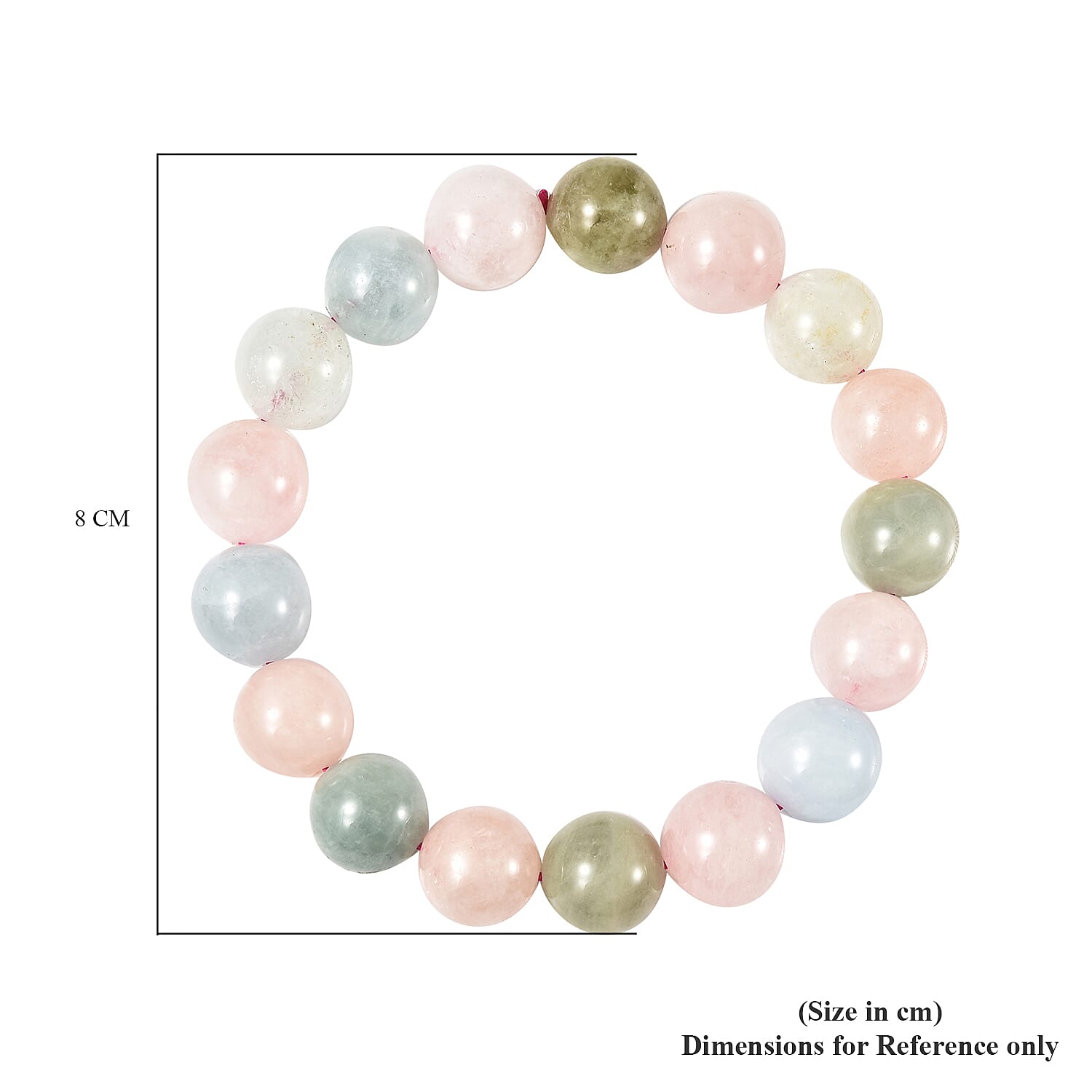 Natural Multi Beryl Beads Stretchable Bracelet (Size 7-7.5) 216.50 Ct