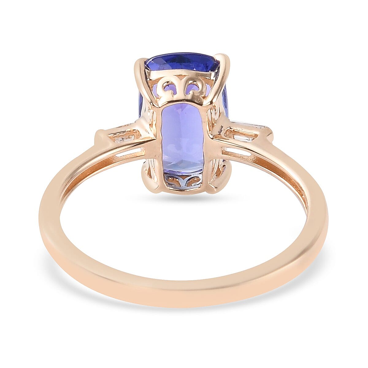 9K Yellow Gold Tanzanite and Diamond Ring 1.96 Ct.