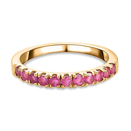 Ruby Half-Eternity Ring in Sterling Silver with 18K Vermeil Yellow Gold