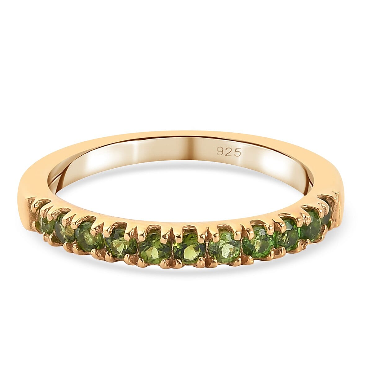 Chrome Diopside, Tanzanite and Multi Gemstones Ring in 14K Gold Overlay Sterling Silver