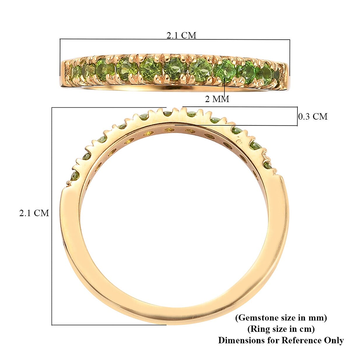 Chrome Diopside, Tanzanite and Multi Gemstones Ring in 14K Gold Overlay Sterling Silver