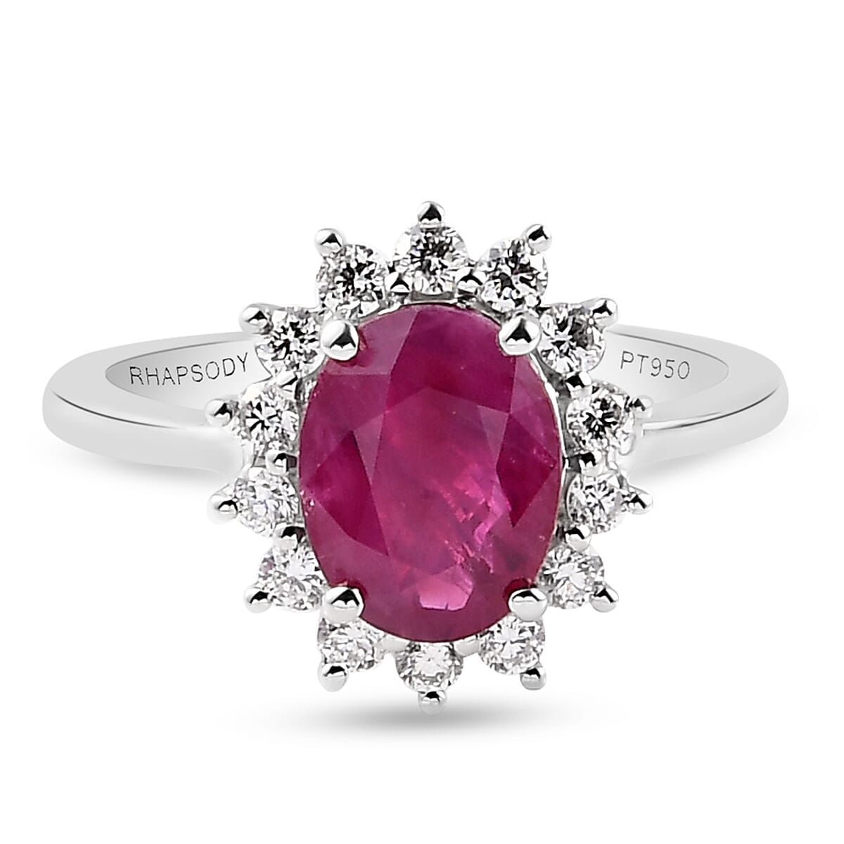 RHAPSODY 950 Platinum AAAA Loupe Clean Chanthaburi Yellow Sapphire and Diamond (VS-E-F) Ring 3.05 Ct, Platinum Wt. 5.95 Gms